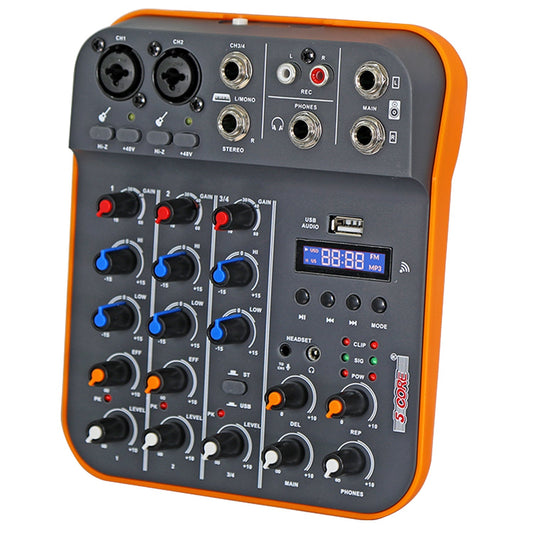 5 Core Audio Mixer 4 Channel DJ Equipment with Bluetooth USB Sound