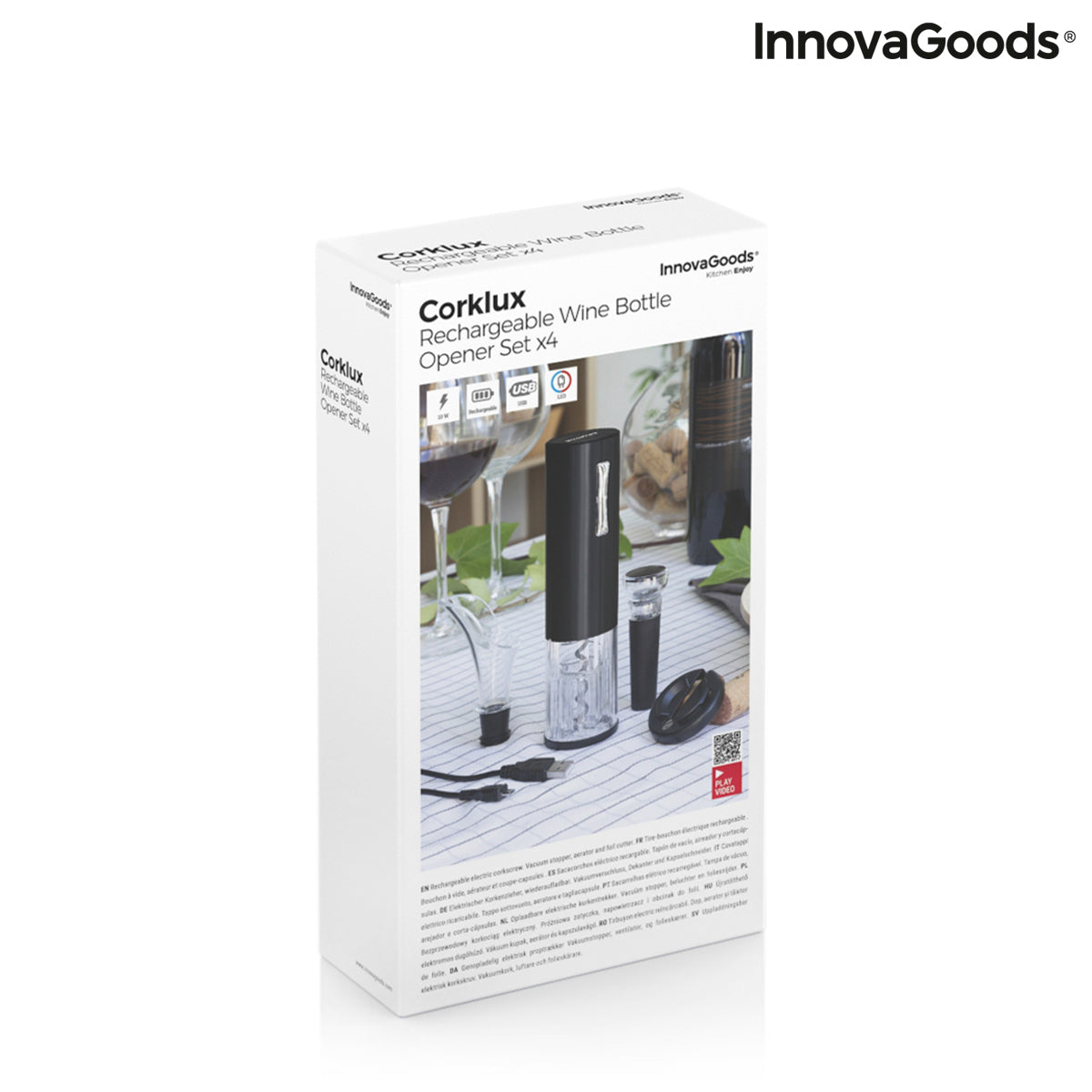 Rechargeable Electric Corkscrew with Accessories for Wine Corklux