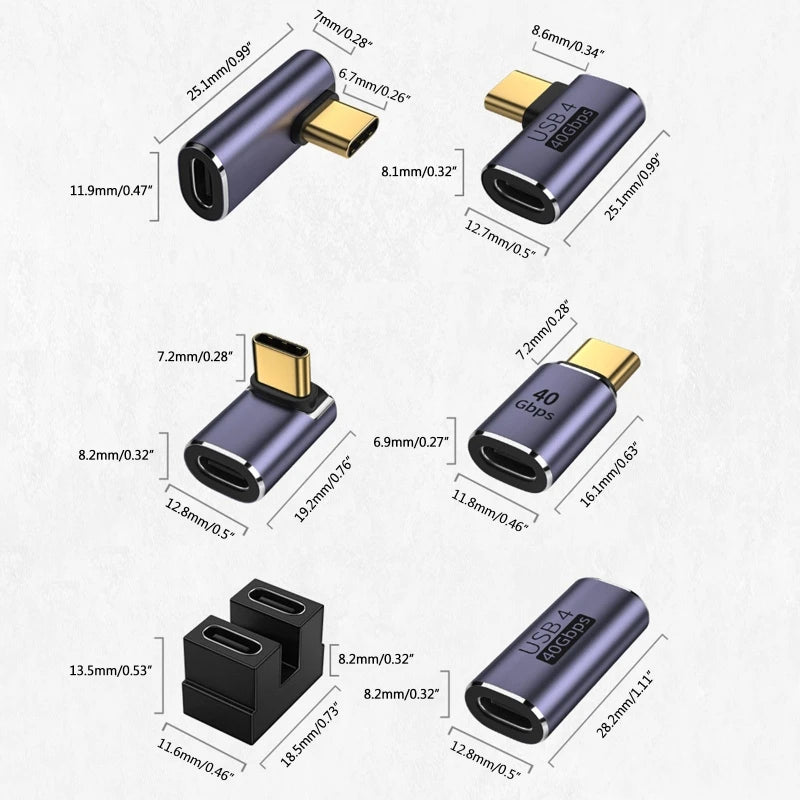 USB 4.0 PD 100W 8K 60Hz Charger Connector for Macbook 40Gbps High