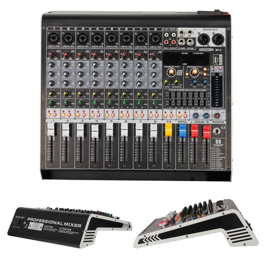 5 Core Audio Mixer 8 Channel DJ Equipment with Bluetooth USB Console