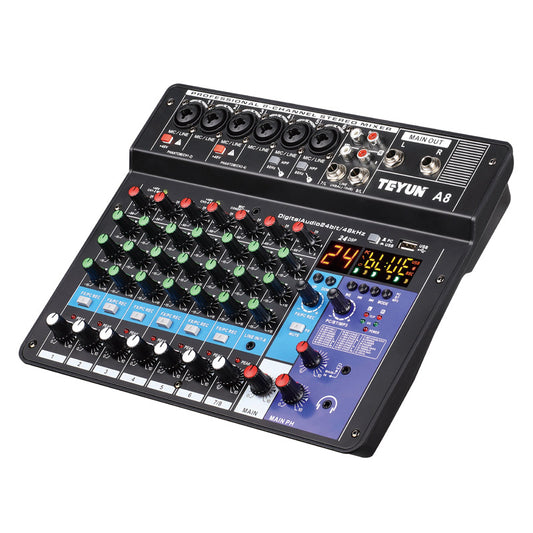 Professional 8-channel Digital Mixer Sound Card Microphone Mobile