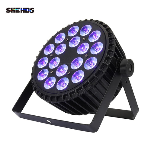 SHEHDS Aluminum Alloy LED Flat Par Lighting18x12W RGBW/18x18W RGBWA+UV