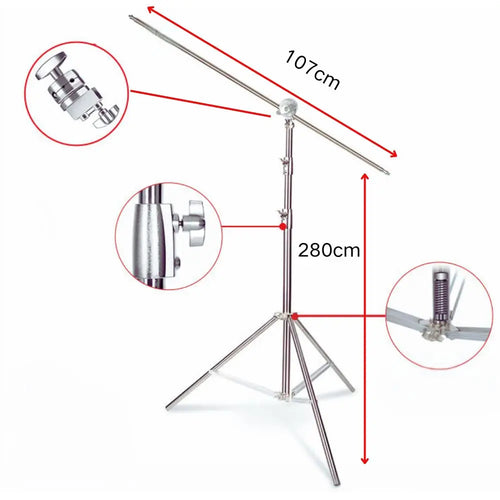 Light C Stand 2.8-4M Metal Tripod Crossbar Arm Magic Photography Equip