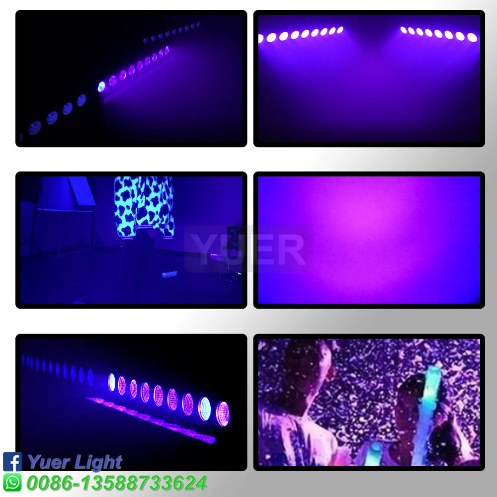 9x12W LED UV Wash Effect Bar Light Remote Control Stage Ligthing