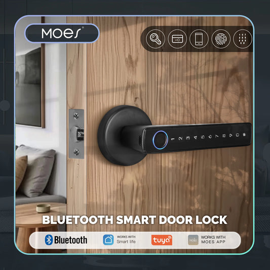 MOES Tuya Bluetooth Smart Fingerprint Door Handle Lock Electronic