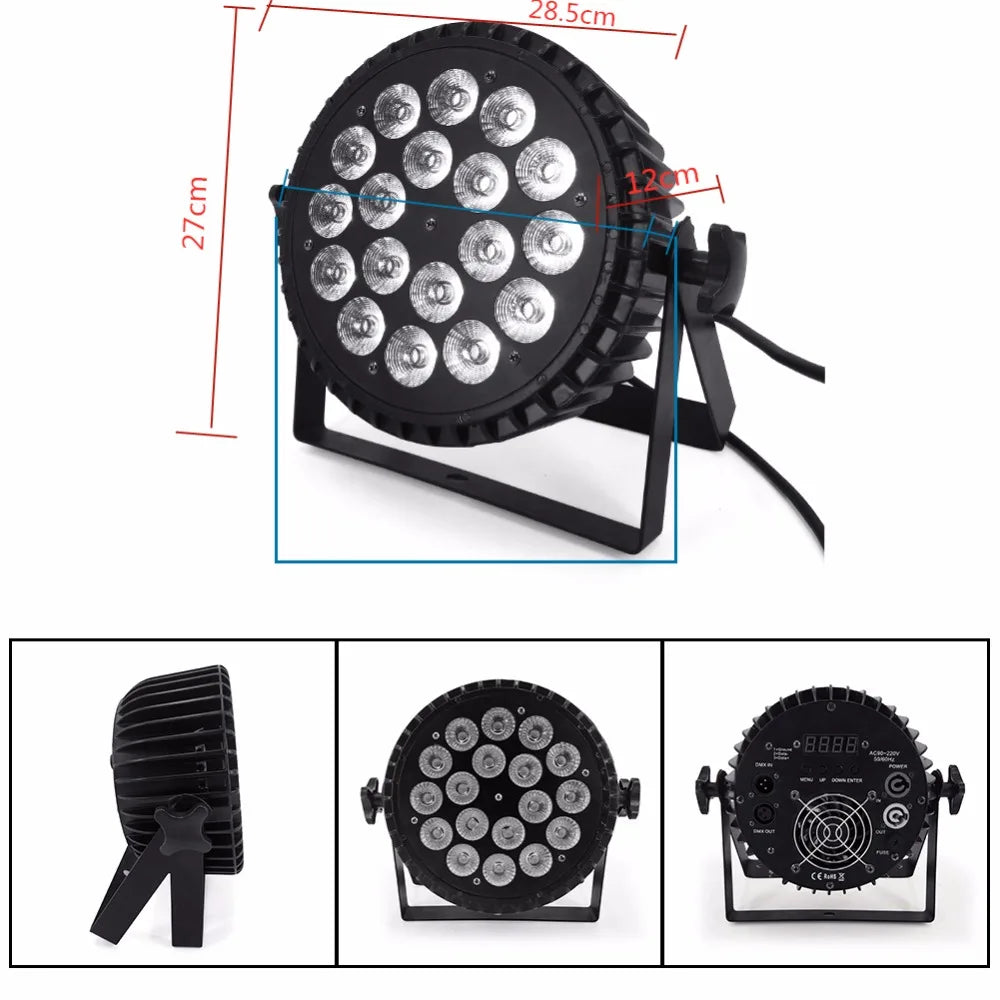 Aluminum Alloy LED Flat Par 18x12W RGBW/18x18W RGBWA+UV LED Lighting