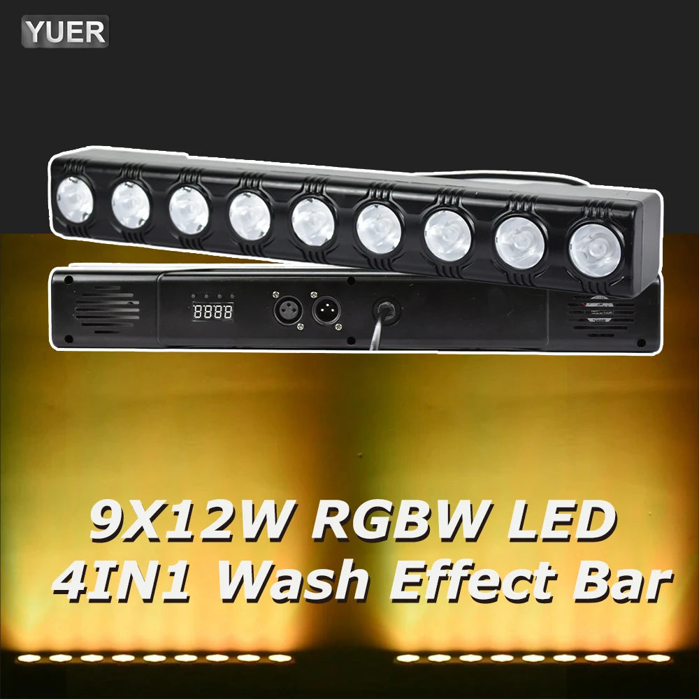 YUER NEW 9X12W Remote LED Bar Light/ disco light RGBW 4in1 Par DMX512