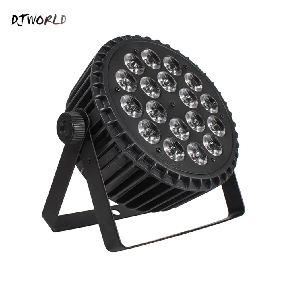 DJWORLD 4PCS Aluminum Alloy LED 18x18W RGBWA+UV 6in1 Par Lights Stage