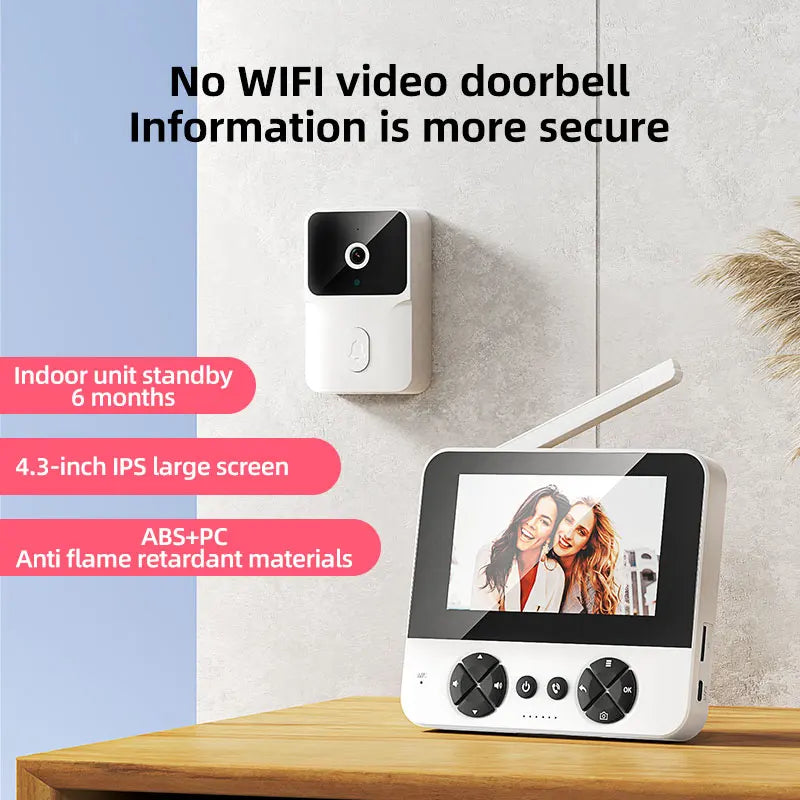 4.3 "video wireless electronic doorbell outdoor monitoring video tape