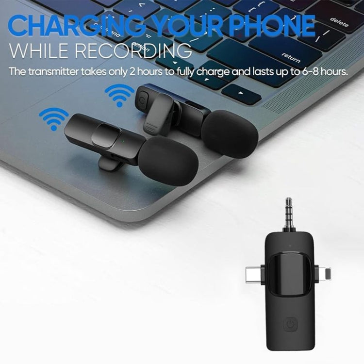 3 in 1 Wireless Lavalier Microphones for iPhone / Android