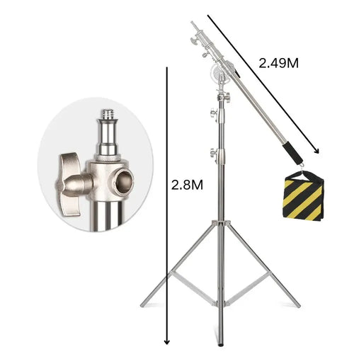 Light C Stand 2.8-4M Metal Tripod Crossbar Arm Magic Photography Equip