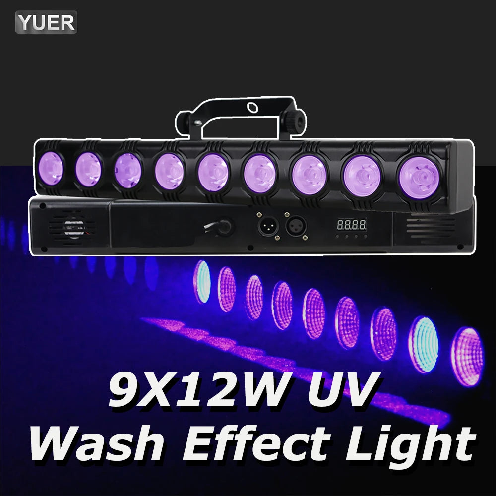 9x12W LED UV Wash Effect Bar Light Remote Control Stage Ligthing