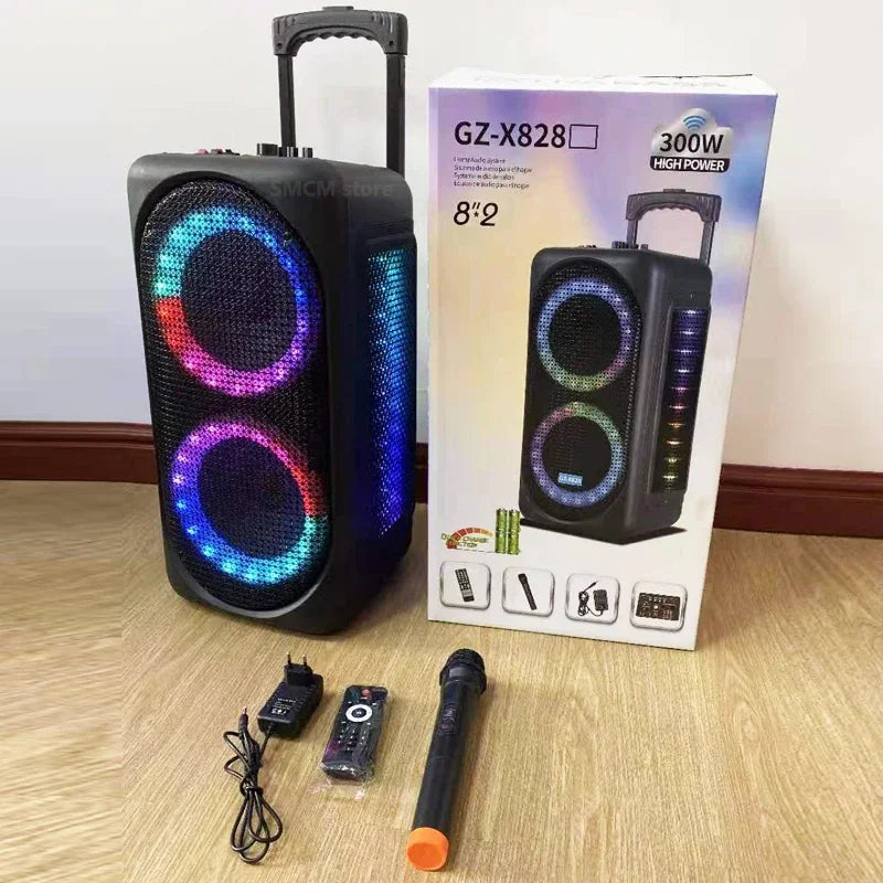 6000W Peak Power Bluetooth Speaker Outdoor Portable Soundbox LED Light