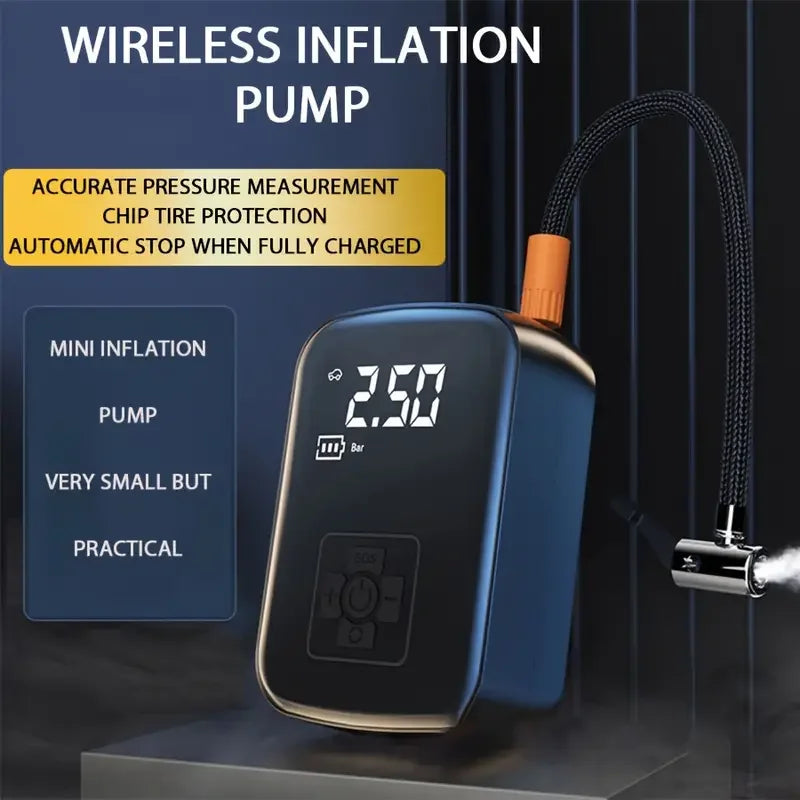 1pc Wireless Car Air Compressor Air Pump Electric Tire Inflator Pump