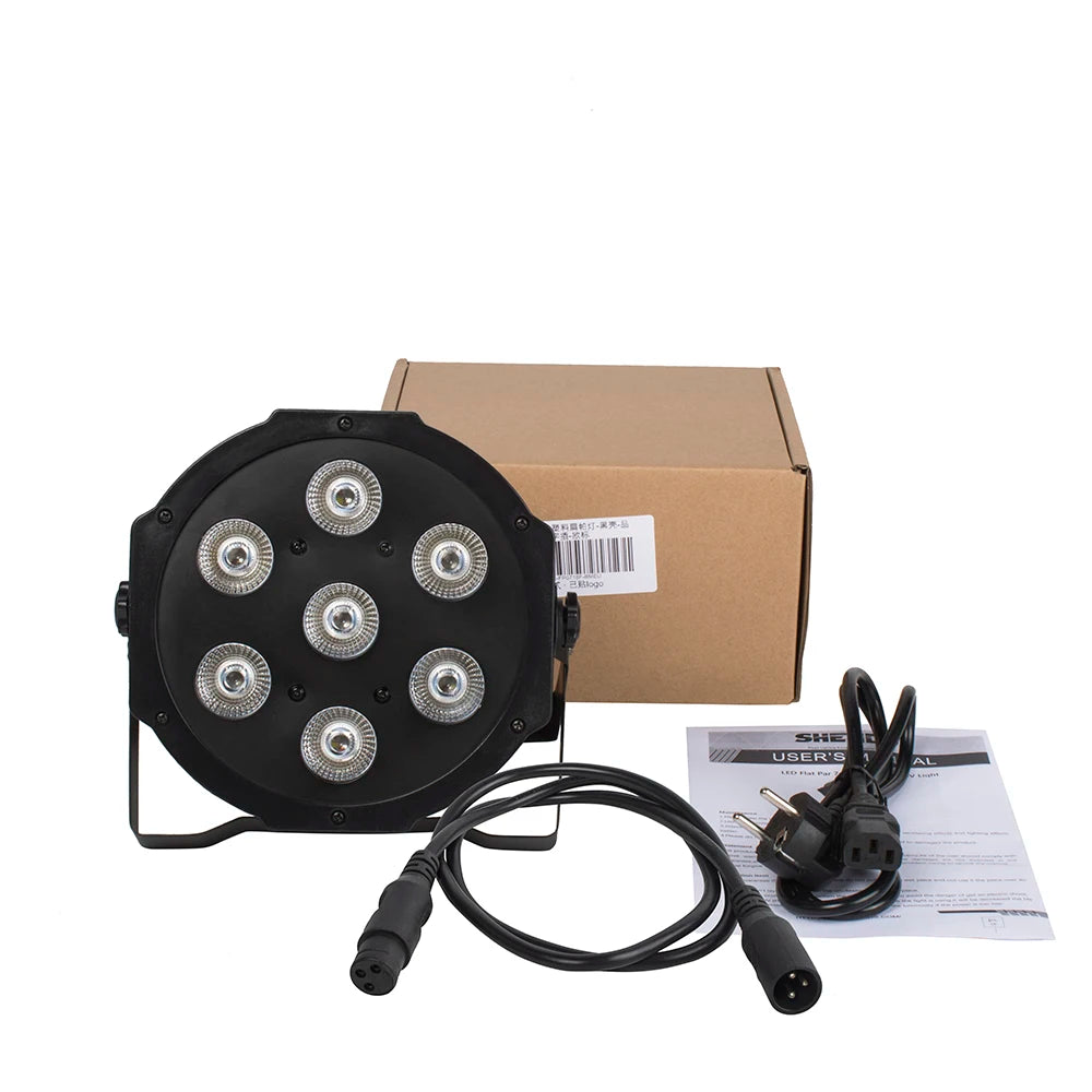 8pcs Hot Sell and Hight Quality Flat LED Par 7X12w/7X18W RGBW Stage