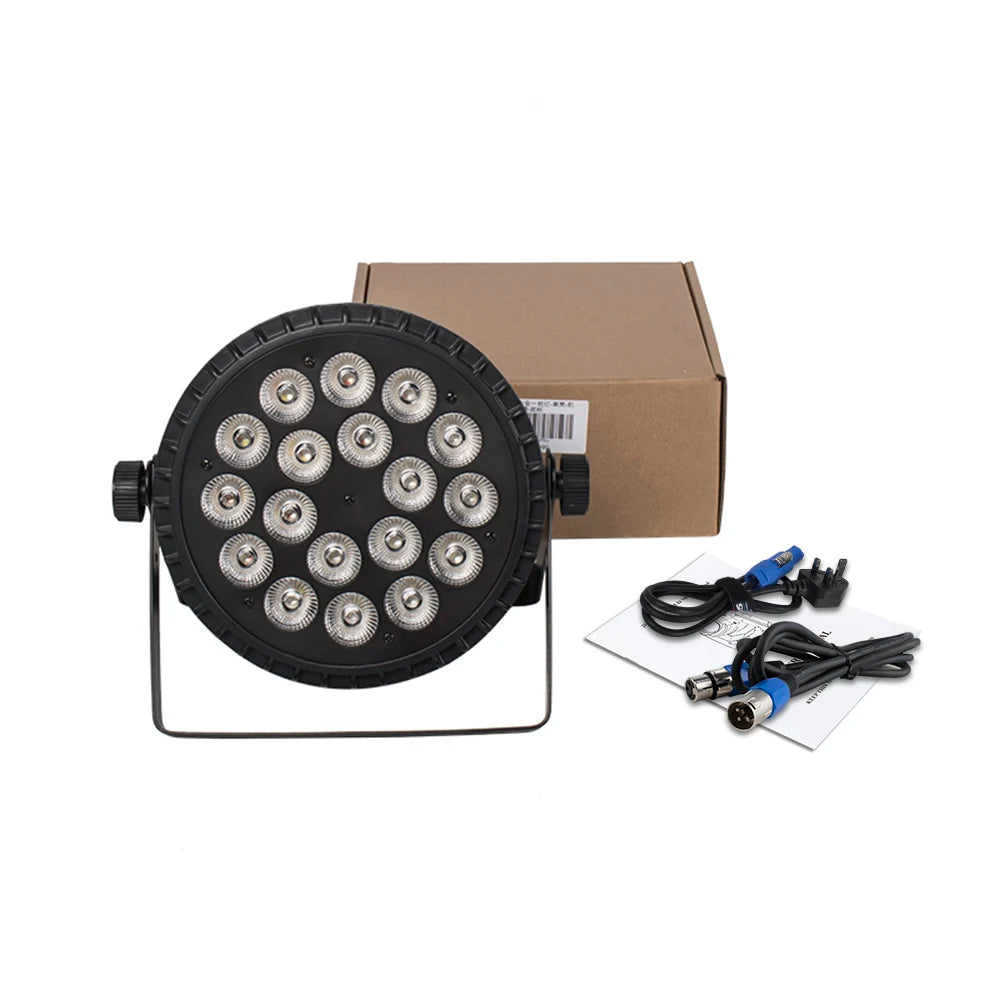 SHEHDS 4PCS Aluminum Alloy LED Flat Par 18x12W RGBW/18x18W RGBWA+UV