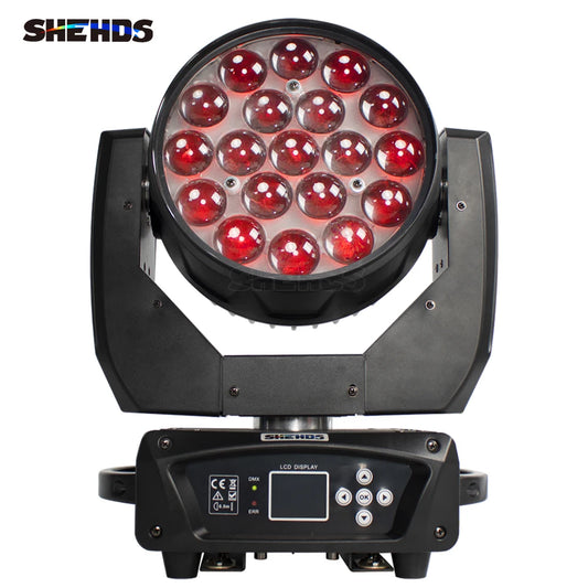 SHEHDS New Upgrade LED Beam+Wash 19x15W / 6x15W RGBW Zoom Lighting DXM