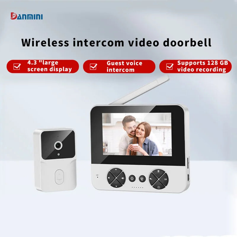 4.3 "video wireless electronic doorbell outdoor monitoring video tape