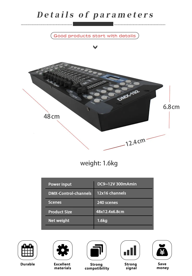 2PCS/SET 192 DMX Controller Stage Lighting DMX512 Console for LED Par