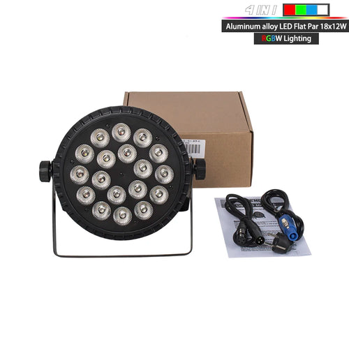 SHEHDS 8PCS Aluminum Alloy LED Flat Par 18x12W RGBW/18x18W RGBWA+UV