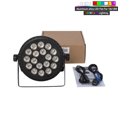 SHEHDS 8PCS Aluminum Alloy LED Flat Par 18x12W RGBW/18x18W RGBWA+UV