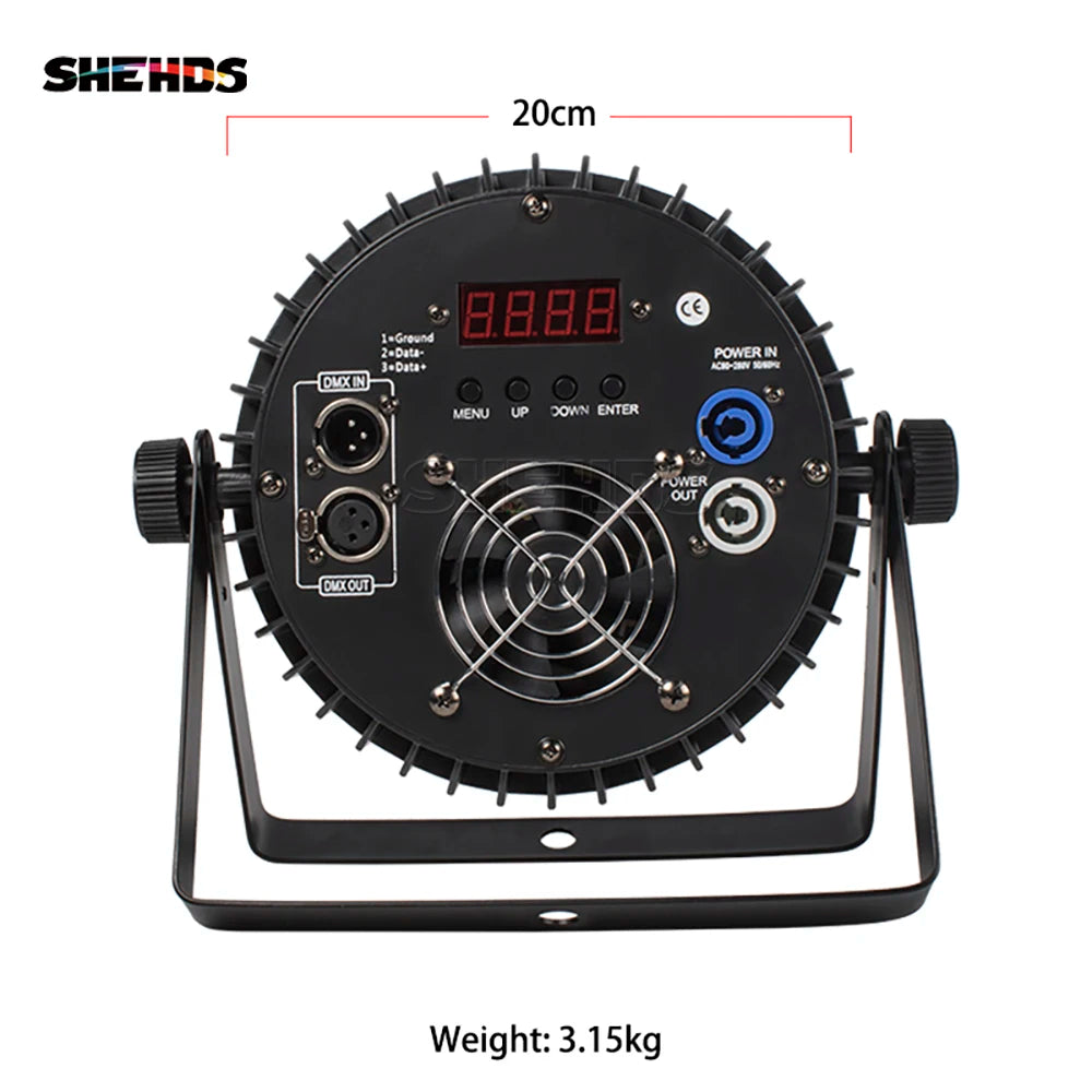 SHEHDS Aluminum Alloy LED Flat Par Lighting18x12W RGBW/18x18W RGBWA+UV