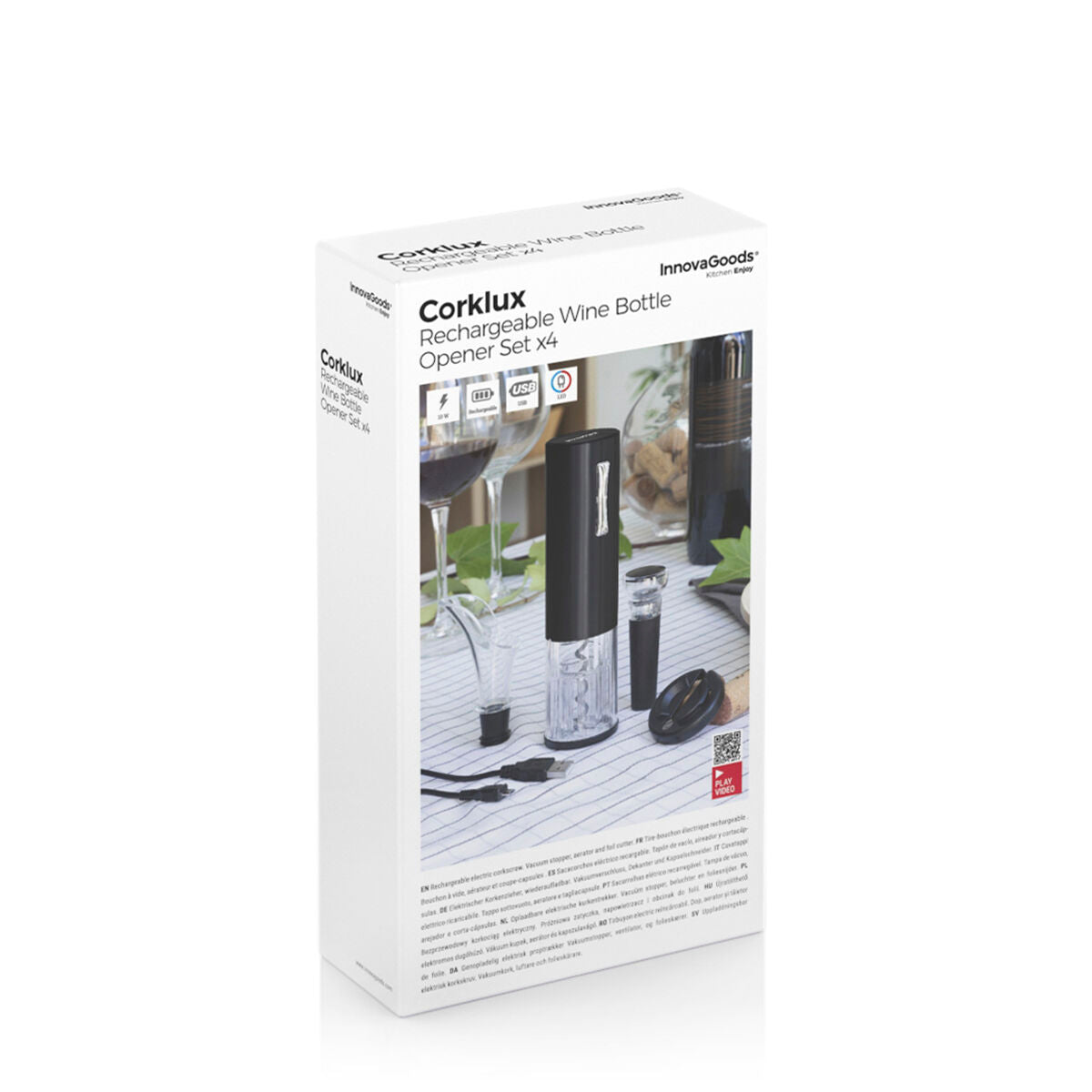 Rechargeable Electric Corkscrew with Accessories for Wine Corklux